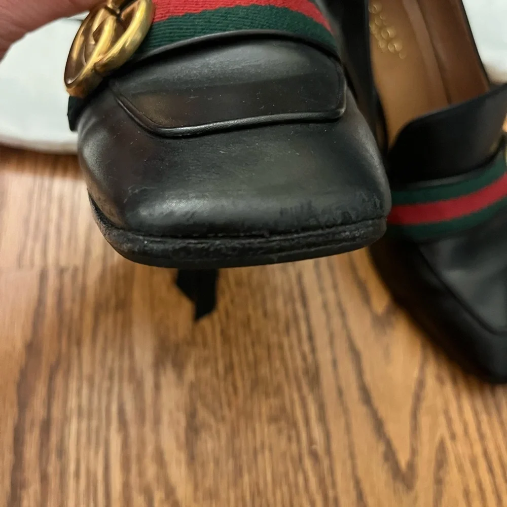 Gucci Black Leather Peyton Loafer Pumps - Picture 5 of 16